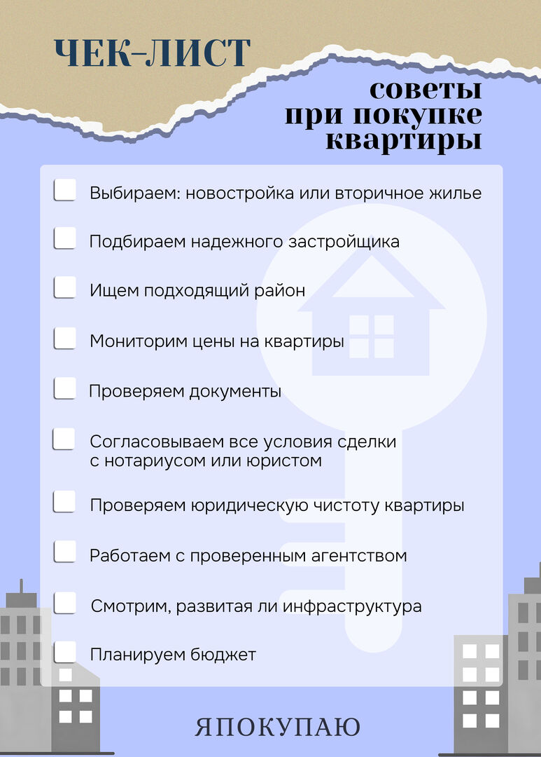 Чек-лист покупки квартиры