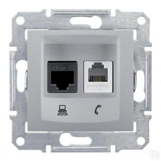 Розетка Телефонная Rj-11 И Ethernet Rj-45 Schneider Electric Sedna Utp Sdn5