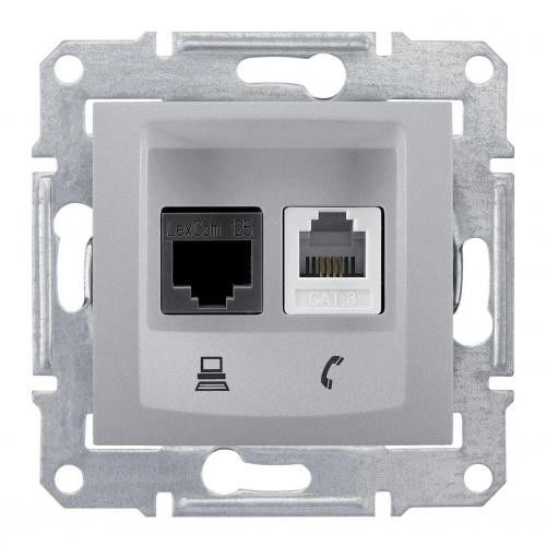 Розетка Телефонная Rj-11 И Ethernet Rj-45 Schneider Electric Sedna Utp Sdn5 фото 1