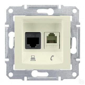 Розетка Телефонная Rj-11 И Ethernet Rj-45 Schneider Electric Sedna Utp Sdn5