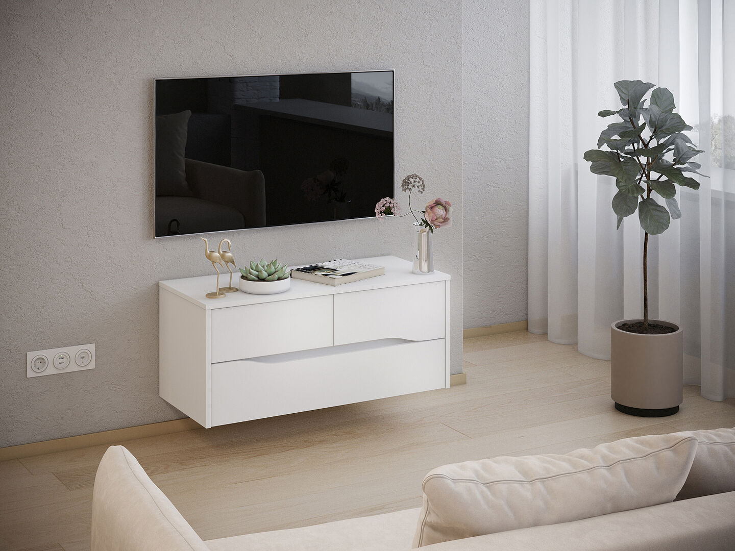 Тумба под ТВ Фабрика Стиль Элион ТВ-3п s10765 фото 1