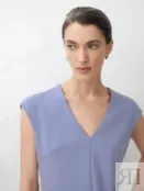 Платье миди из хлопкового трикотажа лавандовое Pompa 4680662845568 фото 3