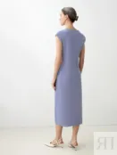 Платье миди из хлопкового трикотажа лавандовое Pompa 4680662845568 фото 5