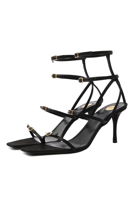 Текстильные босоножки Lydia 75 Saint Laurent 827244/9QNA0 фото 1