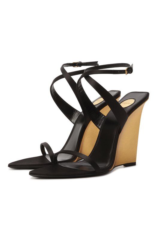 Текстильные босоножки Giqua 110 Saint Laurent 818022/9QNA0 фото 1