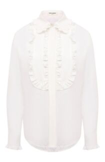 Блузка из хлопка и шелка Saint Laurent