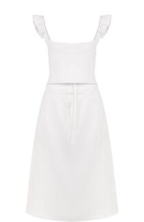 Приталенное хлопковое платье с оборками Rachel Comey
