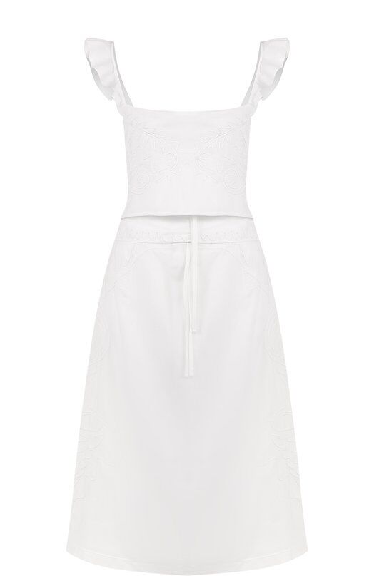 Приталенное хлопковое платье с оборками Rachel Comey фото 1