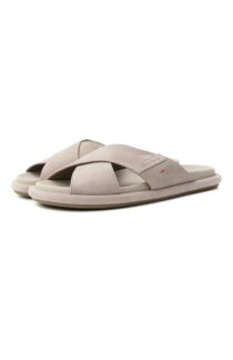 Замшевые шлепанцы Santoni