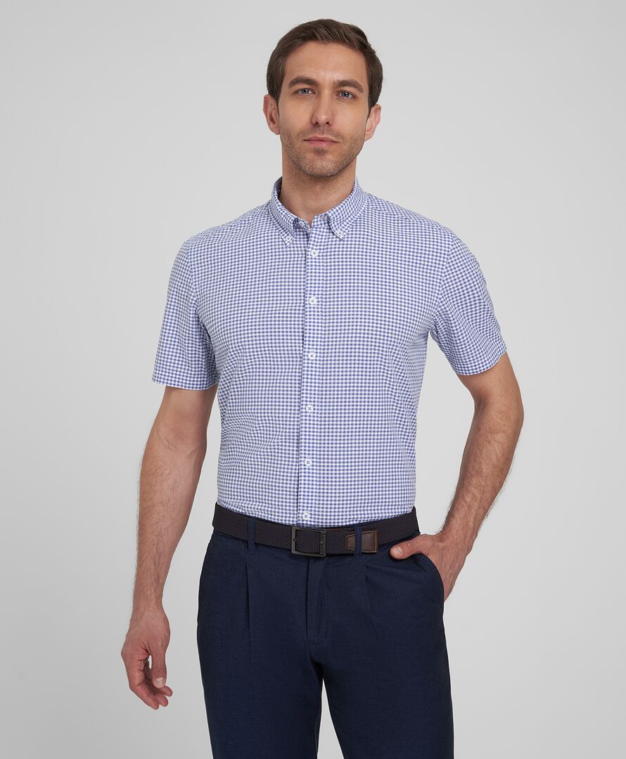 Men Shirt Slim Fit HENDERSON SHS-0600-S BLUE фото 1