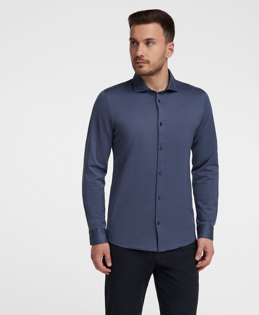 Рубашка трикот. HENDERSON дл.р HSL-0064 NAVY фото 1