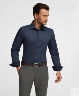 Рубашка трикот. HENDERSON дл.р HSL-0072 DNAVY
