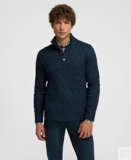 Пуловер HENDERSON KWL-1054 NAVY HENDERSON Трикотажный пуловер с орнаментом