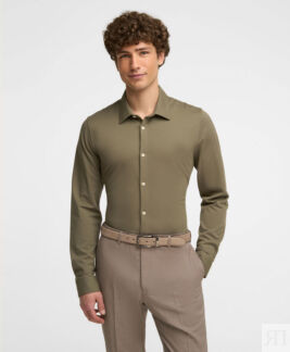 Рубашка трикот. HENDERSON дл.р HSL-0076-S KHAKI