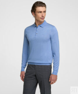 Поло трикотажное HENDERSON KWL-PLB-F2 BLUE HENDERSON Поло из 100% шерсти ме