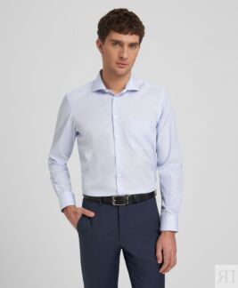 Рубашка прямой силуэт HENDERSON SHL-3949-N BLUE