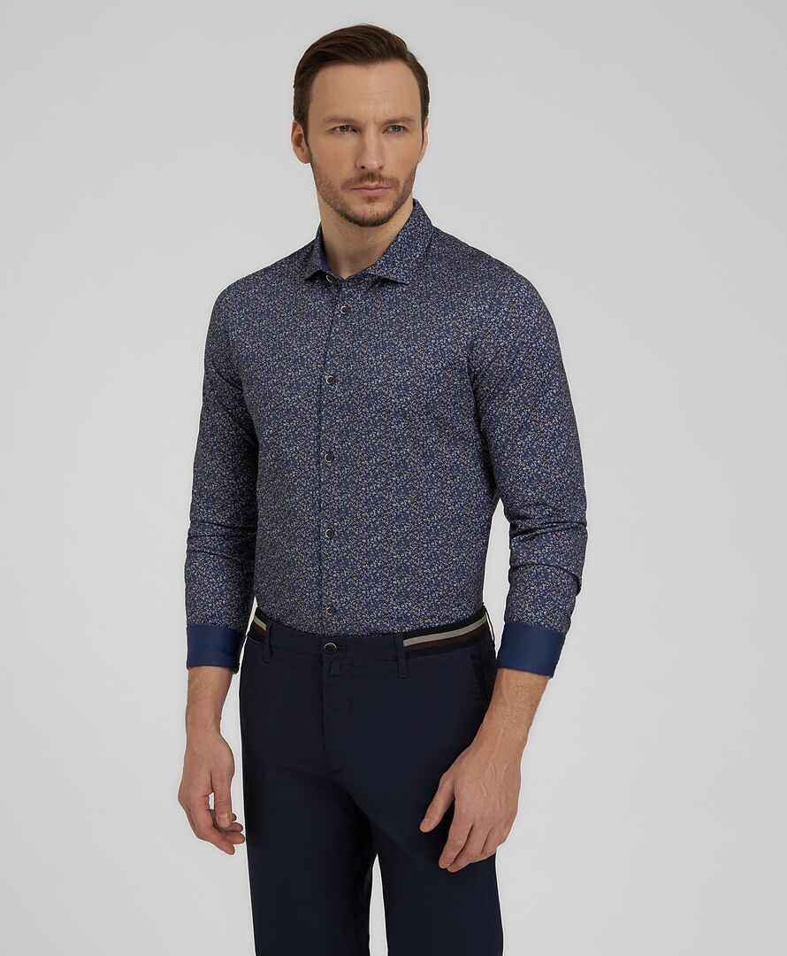 Рубашка трикот. HENDERSON дл.р HSL-0060 NAVY фото 1