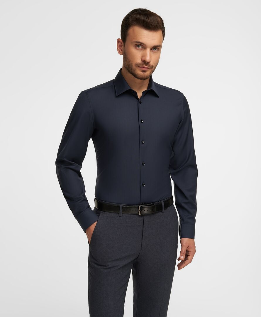 Рубашка HENDERSON дл.р. SHL-2126-X NAVY HENDERSON Рубашка из итальянской тк фото 1