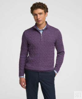 Пуловер HENDERSON KWL-0952 PURPLE HENDERSON Текстурный пуловер из 100% хлоп