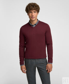 Пуловер HENDERSON KWL-1044 BORDO HENDERSON Пуловер из хлопковой пряжи с доб