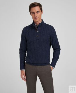 Пуловер HENDERSON KWL-0921 LNAVY HENDERSON Пуловер объемной текстурной вязк