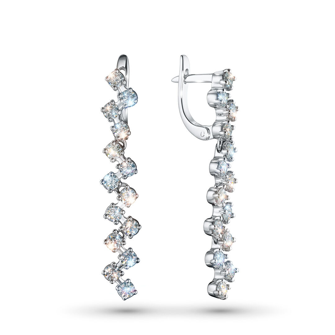 Серьги из белого золота э4712сг08187500_white ЭПЛ Даймонд э4712сг08187500_w 8700000448025 фото 1