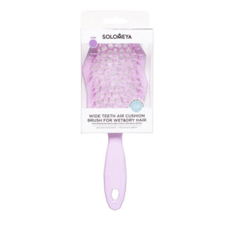 Wide teeth air cushion brush for wet&dry hair Lilac Массажная расческа для
