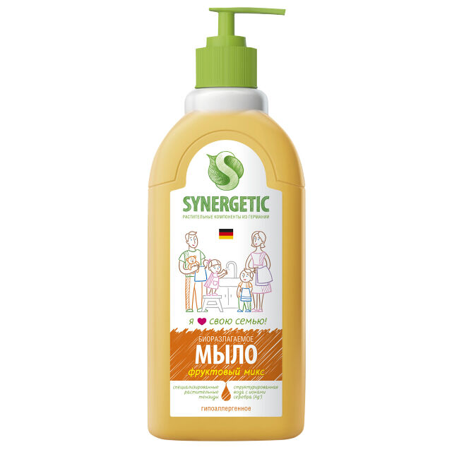 Мыло жидкое SYNERGETIC Фруктовый микс, 500 мл SYNERGETIC фото 1