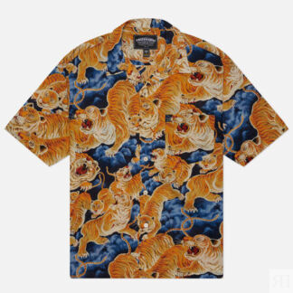 Мужская рубашка FrizmWORKS Tiger Hawaiian Half, цвет синий, размер XL