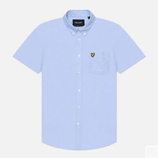 Мужская рубашка Lyle & Scott Oxford Short Sleeve, цвет голубой, размер S