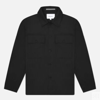 Мужская рубашка Norse Projects Hjalmer Solotex Twill Overshirt, цвет чёрный
