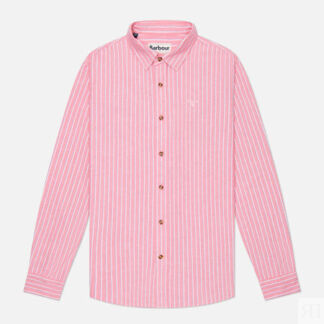Мужская рубашка Barbour Fenfield Striped Relaxed, цвет розовый, размер M