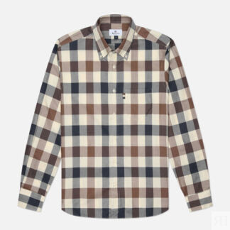 Мужская рубашка Aquascutum Active Macro Check, цвет бежевый, размер XXL