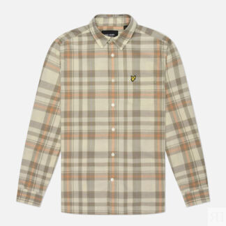 Мужская рубашка Lyle & Scott Spring Tartan, цвет бежевый, размер L
