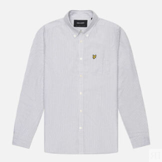 Мужская рубашка Lyle & Scott Stripe Oxford Regular, цвет серый, размер S