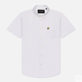 Мужская рубашка Lyle & Scott Oxford Short Sleeve, цвет белый, размер XXL