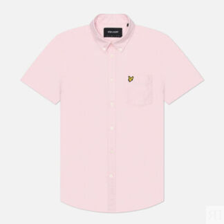 Мужская рубашка Lyle & Scott Oxford Short Sleeve, цвет розовый, размер XL