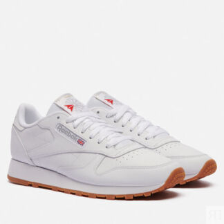 Мужские кроссовки Reebok Classic Leather, цвет белый, размер 45 EU