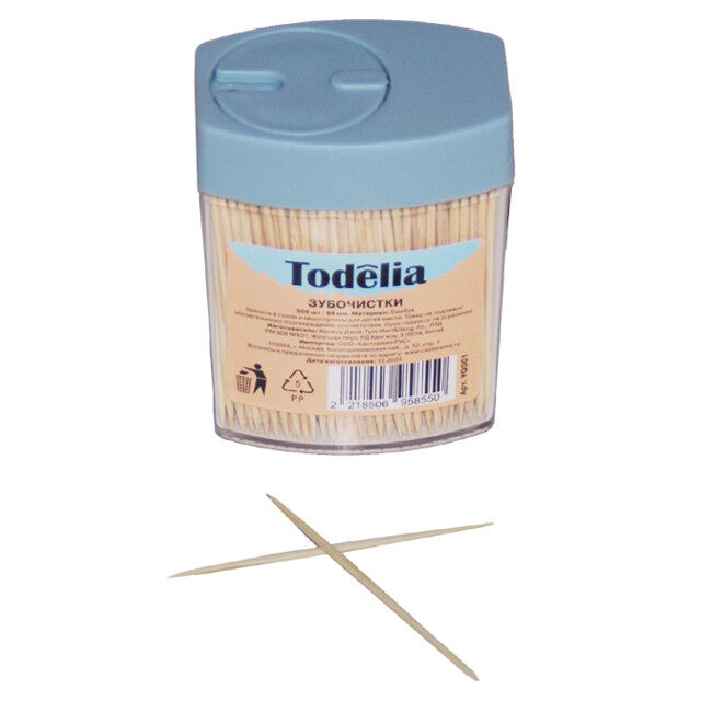 Зубочистки TODELIA 500шт бамбук банка фото 1