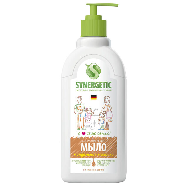 Мыло жидкое SYNERGETIC Миндальное молочко, 500 мл SYNERGETIC фото 1