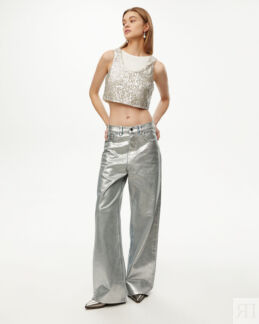 Джинсы Baggy Fit BG301 с металлизированным покрытием 26/30
