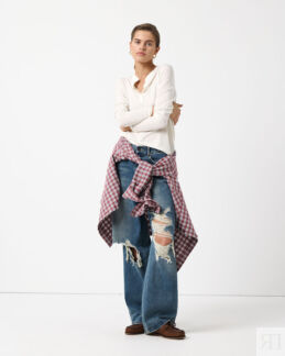 Джинсы Wide leg WL300 с дырками 25/32