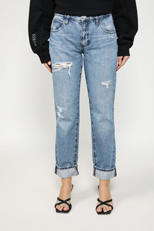 Джинсы рваные с эффектом потертости Guess фото 1