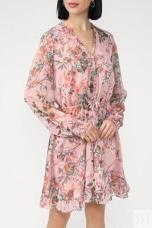 Платье с V-вырезом и поясом на кулиске Guess