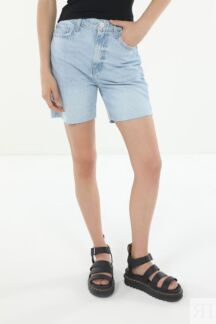 Шорты джинсовые с необработанным краем Guess