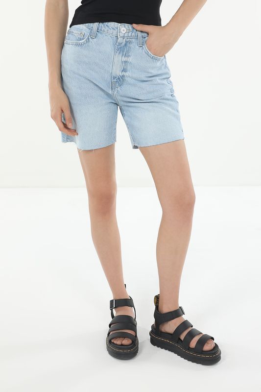 Шорты джинсовые с необработанным краем Guess фото 1