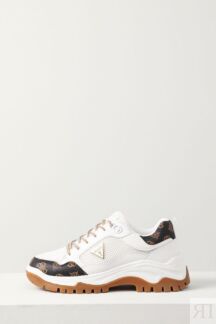 Кроссовки комбинированные с принтом из монограмм Guess
