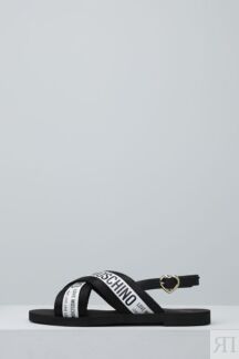 Сандалии с широкими ремешками с логотипом Love Moschino
