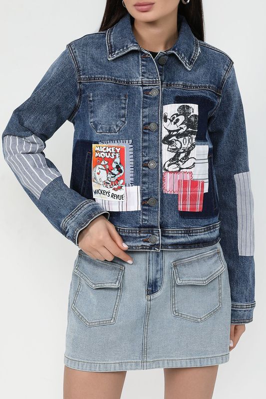 Куртка джинсовая с нашивкой Микки Маус Desigual фото 1