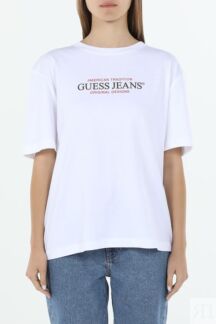 Футболка хлопковая с логотипом Guess Jeans